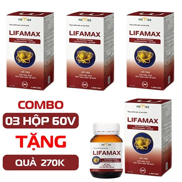 Tặng quà 270K và miễn phí ship khi mua combo 3 hộp Lifamax 60 viên